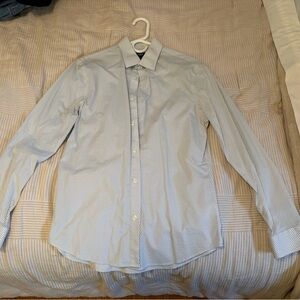 Express Light Blue Patterned Dress Shirt